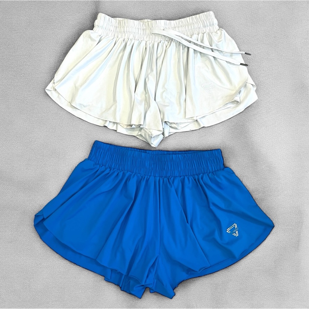 Womens Pull On Butterfly Shorts Bundle 2 Pairs Athletic Flowy Size Small